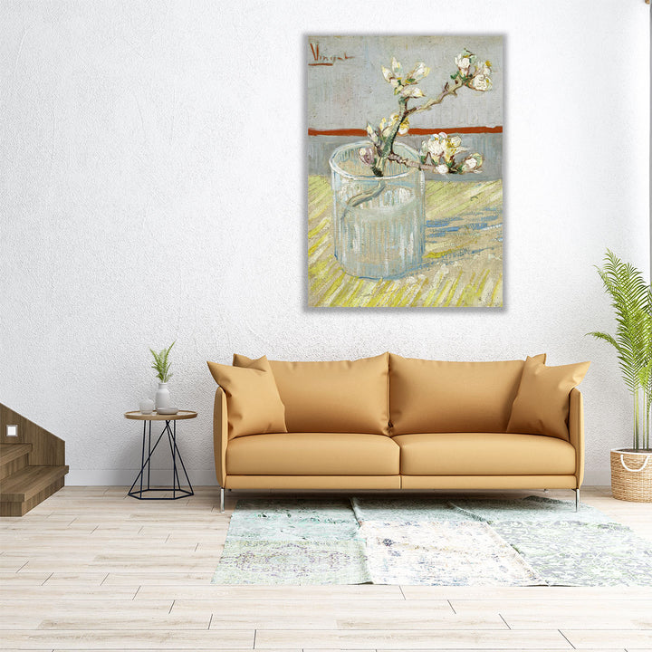Sprig of Flowering Almond in a Glass, 1888 - Canvas Print Wall Art