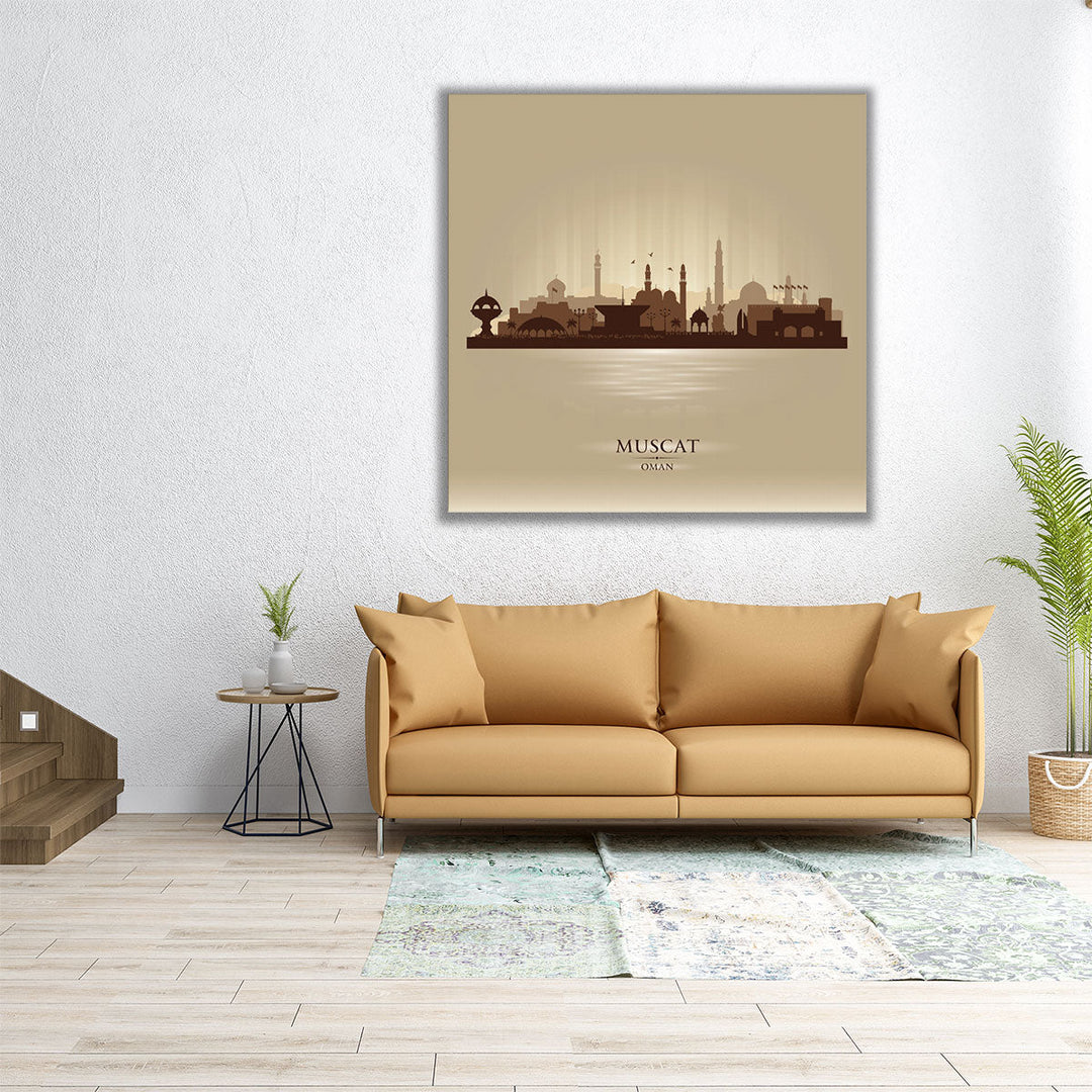 Muscat, Oman City Skyline - Canvas Print Wall Art