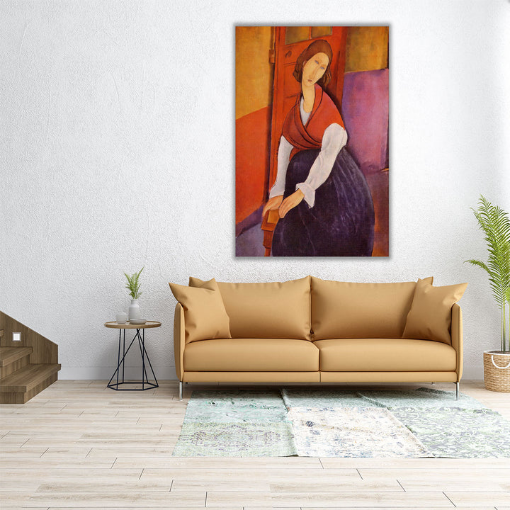 Jeanne Hebuterne in Red Shawl - Canvas Print Wall Art