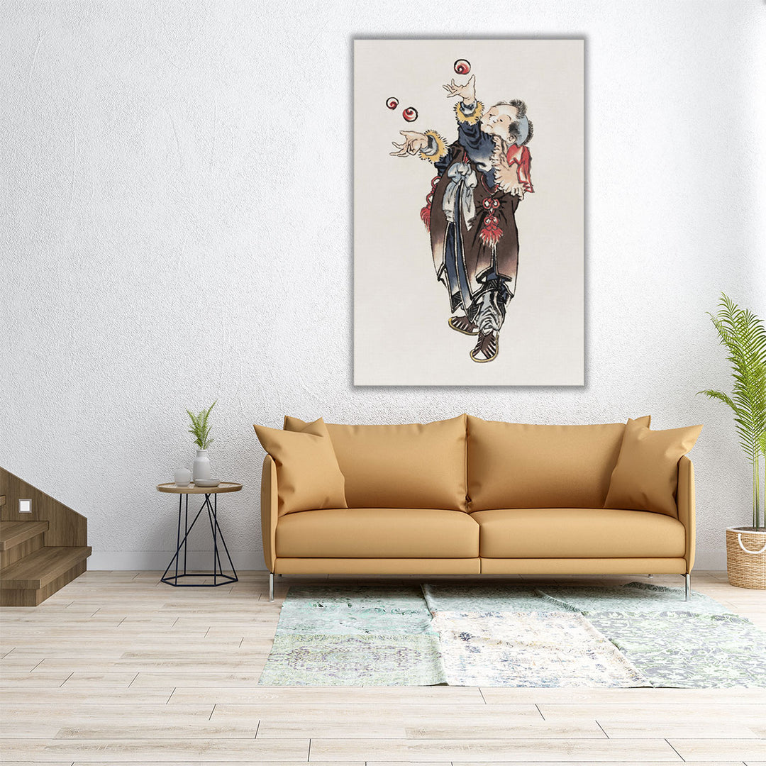 Japanese Joggler, Album of Sketches - Canvas Print Wall Art