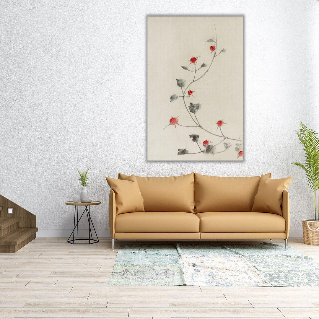 Small Red Blossoms on a Vine- Canvas Print Wall Art
