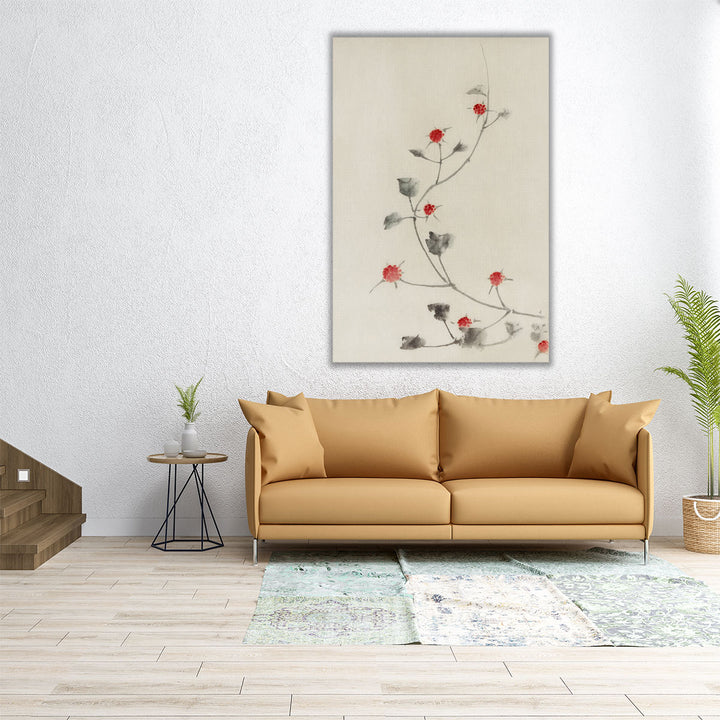 Small Red Blossoms on a Vine- Canvas Print Wall Art