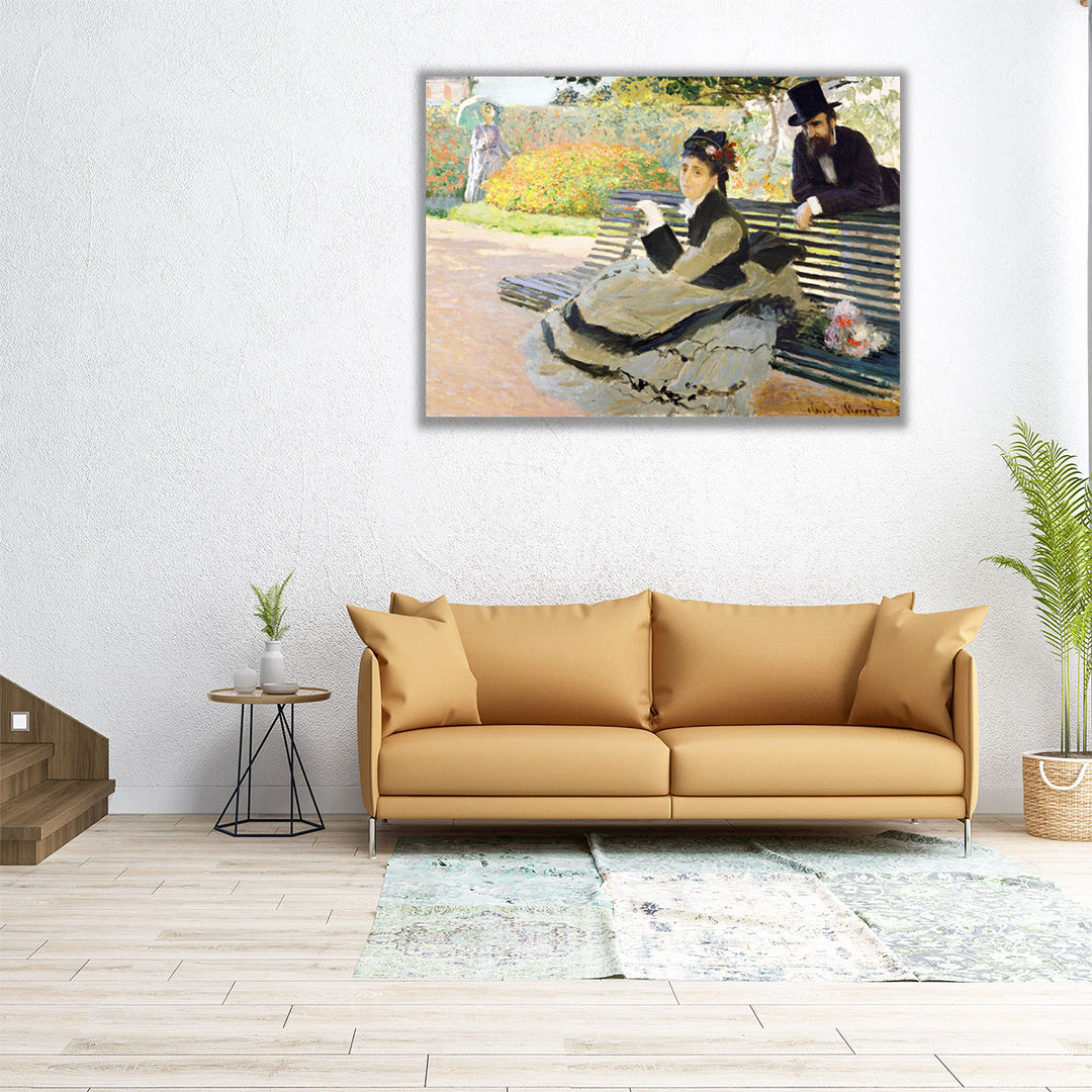 Camille Monet on a Garden Bench, 1873 - Canvas Print Wall Art