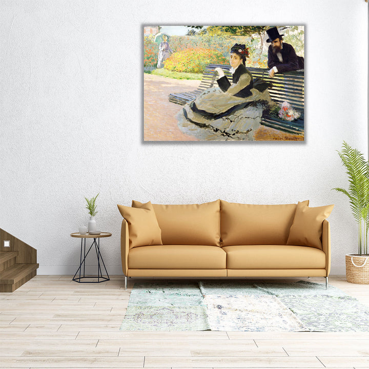 Camille Monet on a Garden Bench, 1873 - Canvas Print Wall Art