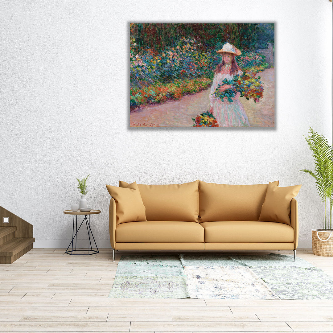 Jeune fille dans le Jardin de Giverny, 1888 - Canvas Print Wall Art