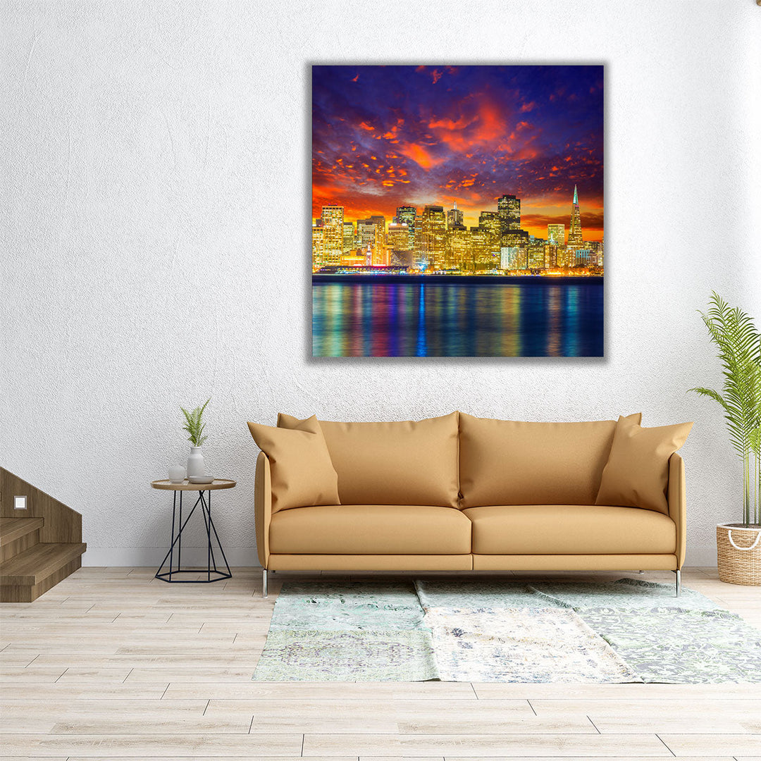 San Francisco, City Skyline - Canvas Print Wall Art