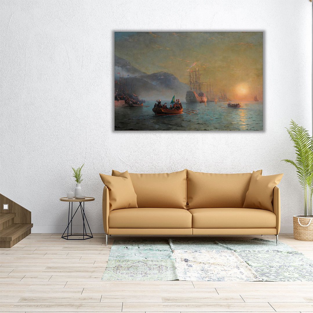 Columbus’ Farewell before Starting on his Voyage from Port Palos in Spain - Canvas Print Wall Art