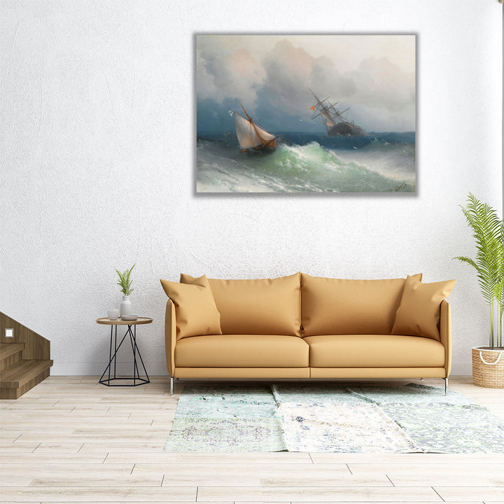 Two Ships at Sea, 1863 - Canvas Print Wall Art