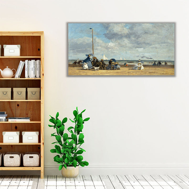 Beach at Trouville - Canvas Print Wall Art