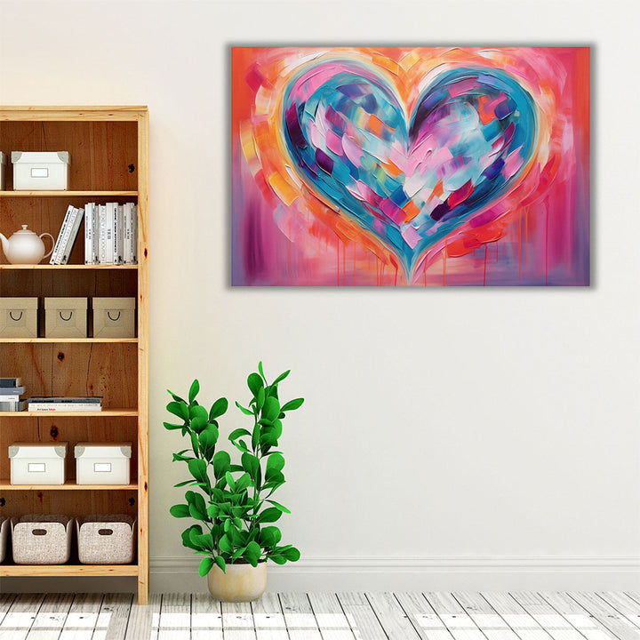 Chromatic Heartbeat Fusion - Canvas Print Wall Art