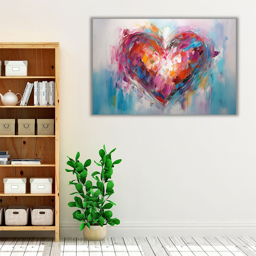 Chromatic Heartwave Symphony - Canvas Print Wall Art