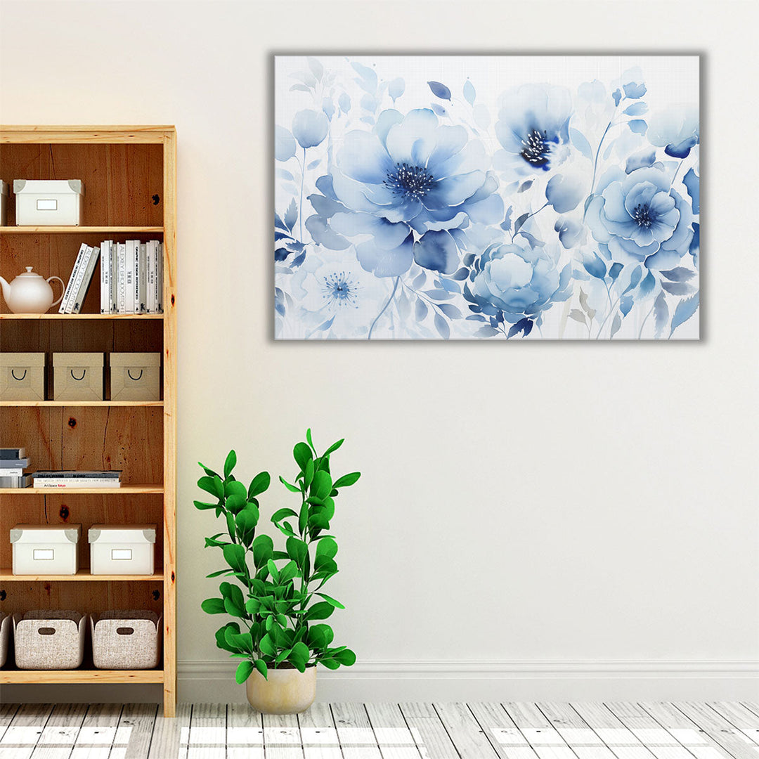 Glossy Midnight Flora - Canvas Print Wall Art