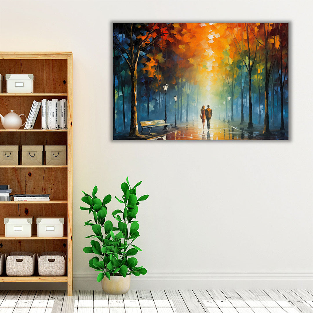 Glowing Park Romance 2 - Canvas Print Wall Art