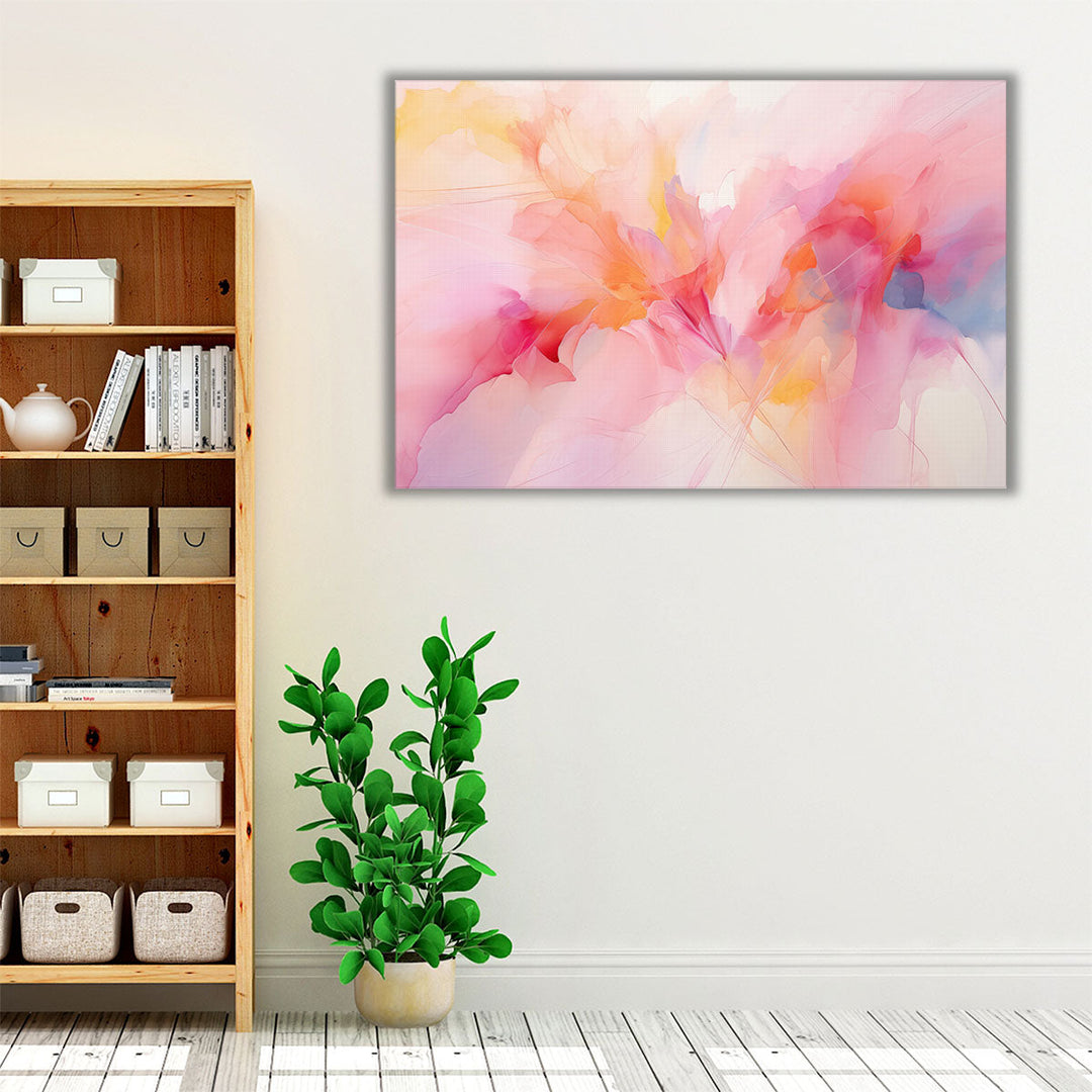 Whimsical Pink Abstraction - Canvas Print Wall Art