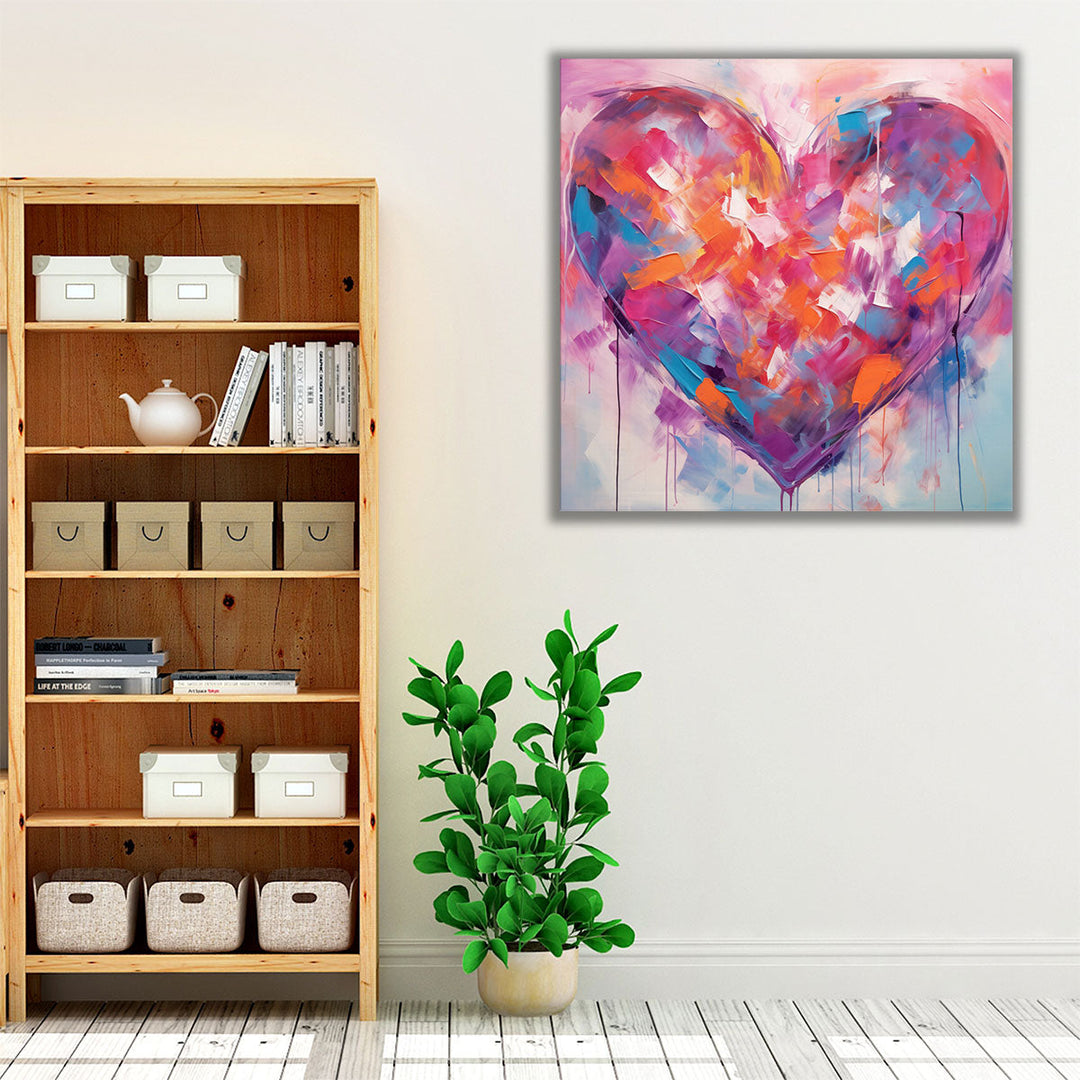 Chromatic Heartbeat Fusion 2 - Canvas Print Wall Art