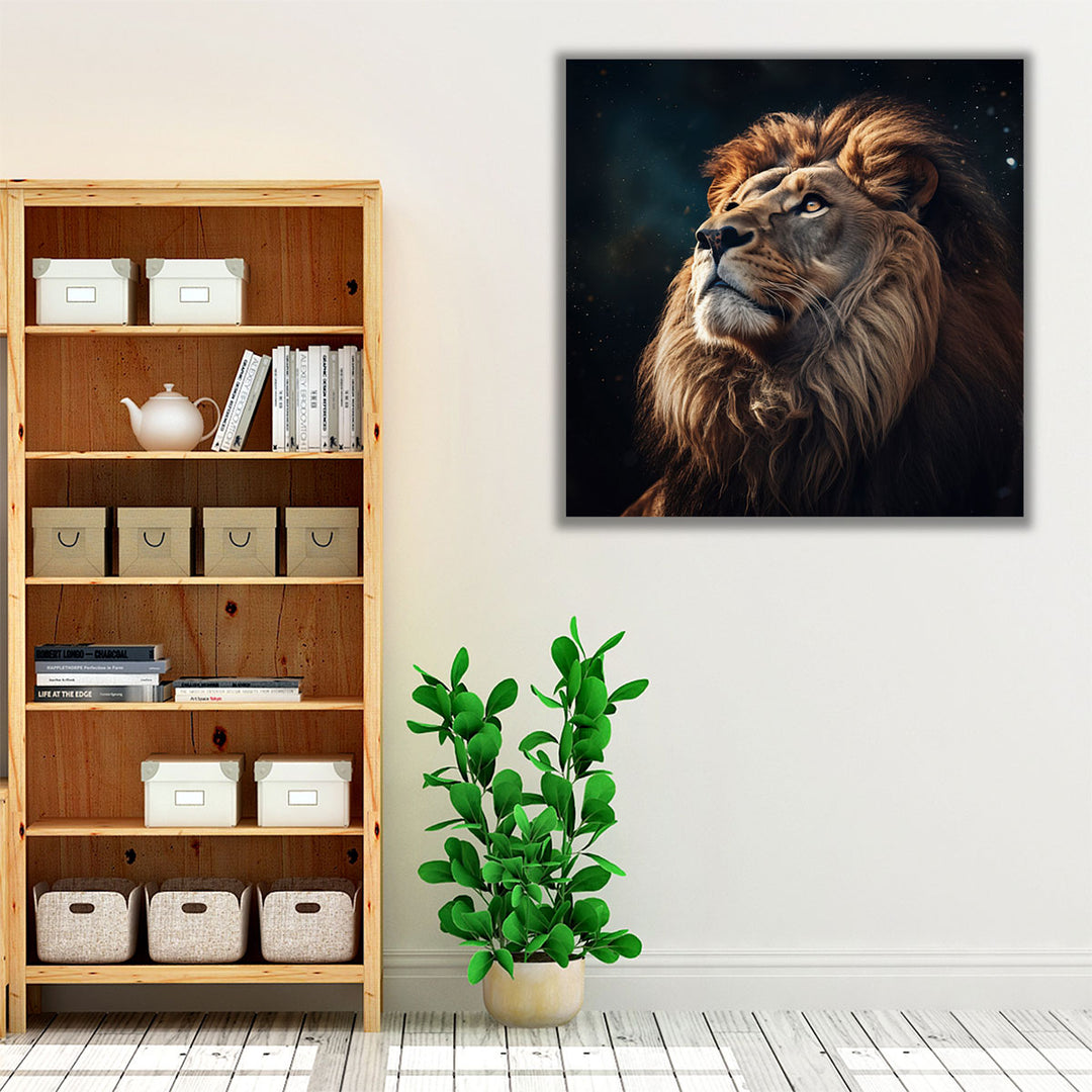 Lion Staring at The Sky - Canvas Print Wall Art