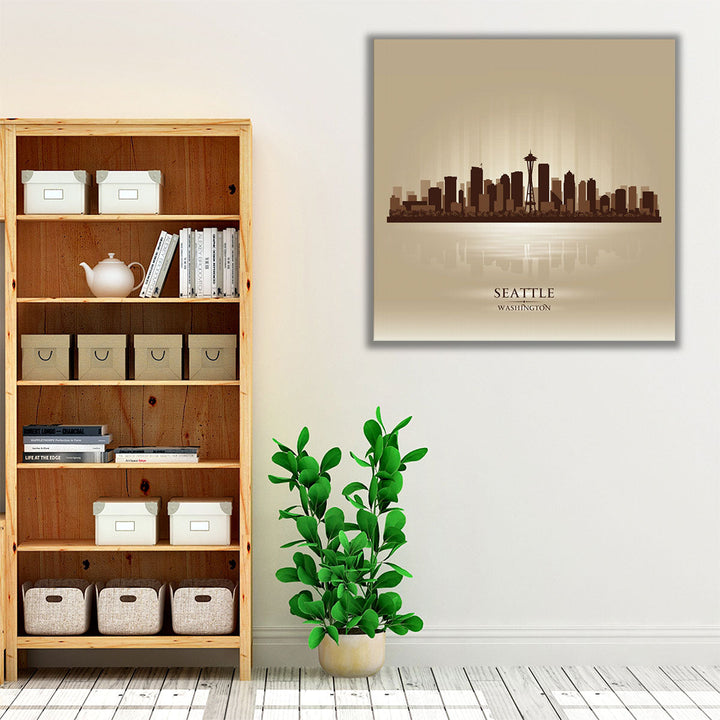 Seattle Washington,  City Skyline - Canvas Print Wall Art