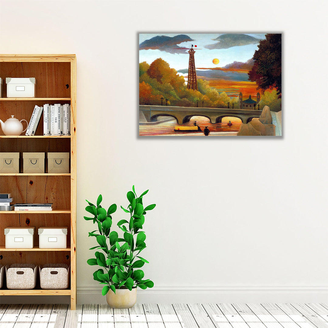 Landscape with Eiffel Tower - Canvas Print Wall Art