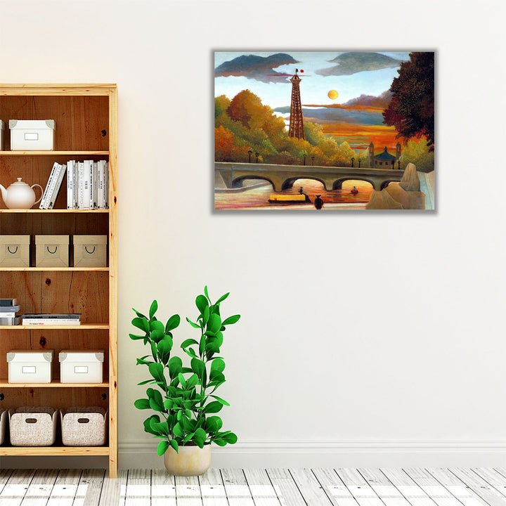 Landscape with Eiffel Tower - Canvas Print Wall Art