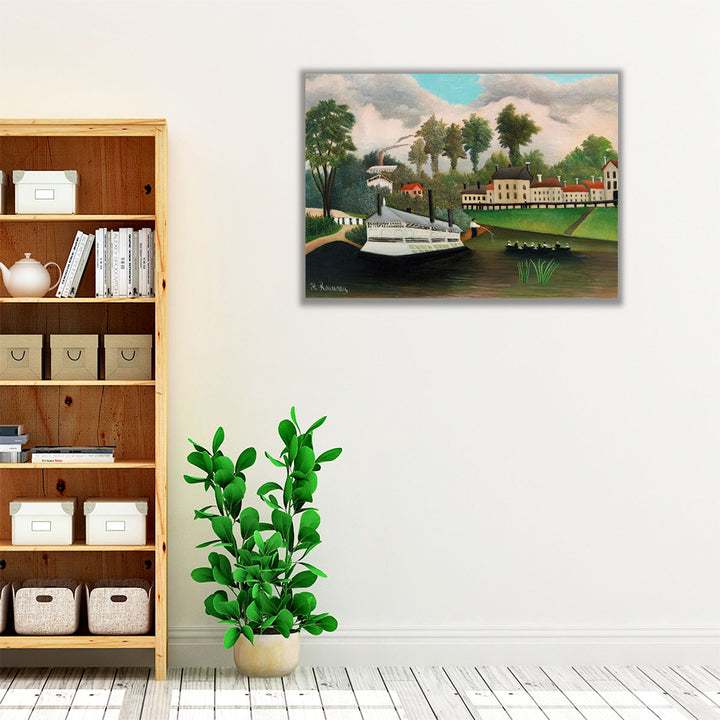 The Laundry Boat of Pont de Charenton - Canvas Print Wall Art
