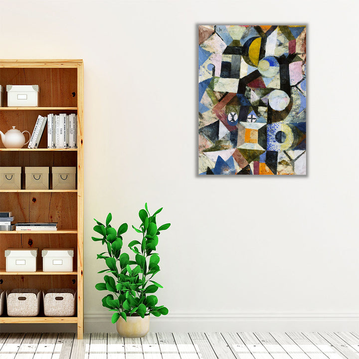 Composition with the Yellow Hal, Moon and the Y - Canvas Print Wall Art