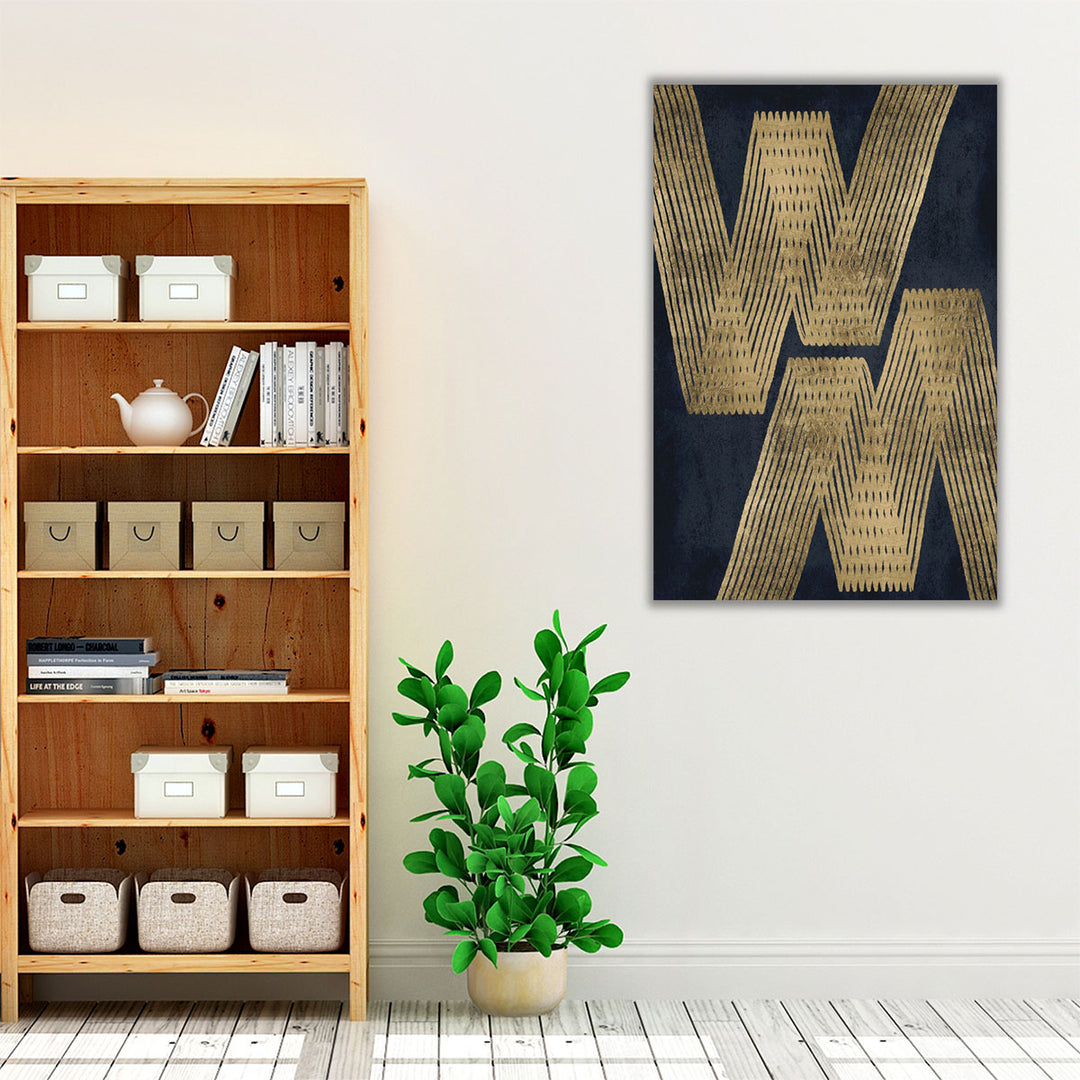 Golden Criss Cross 2 - Canvas Print Wall Art