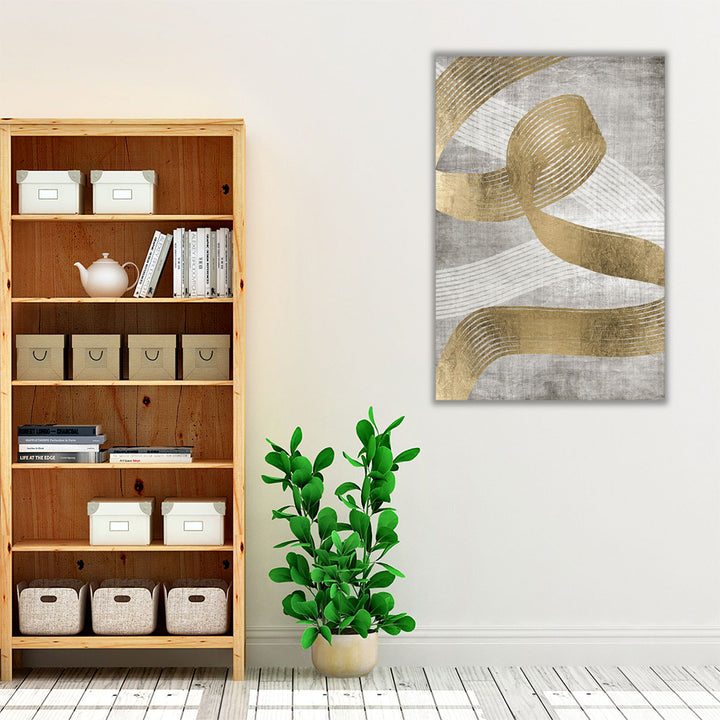 Golden Ribbon 2 - Canvas Print Wall Art