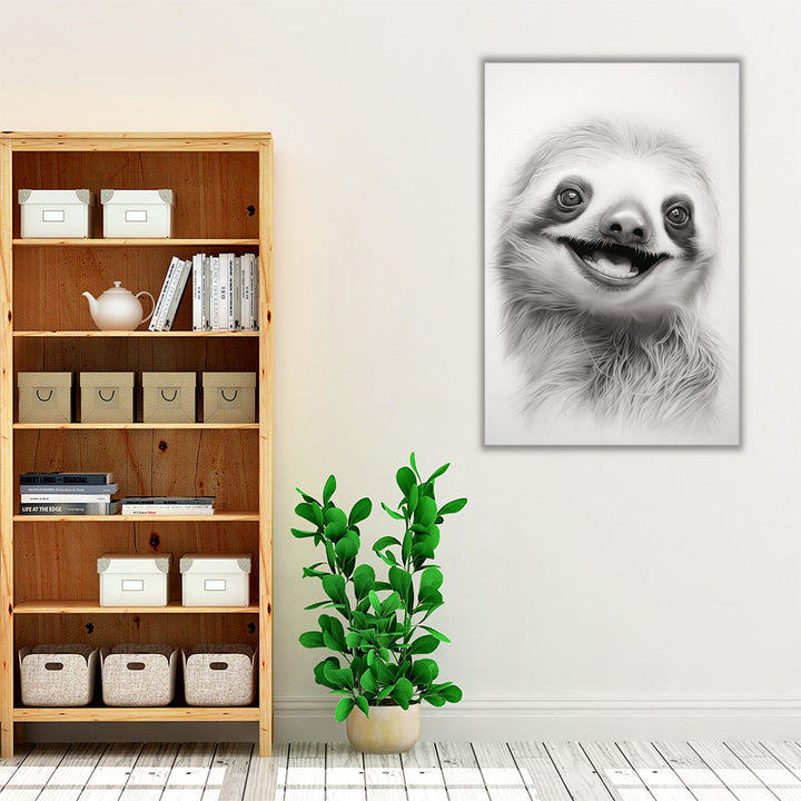 Slothy Smiling - Canvas Print Wall Art