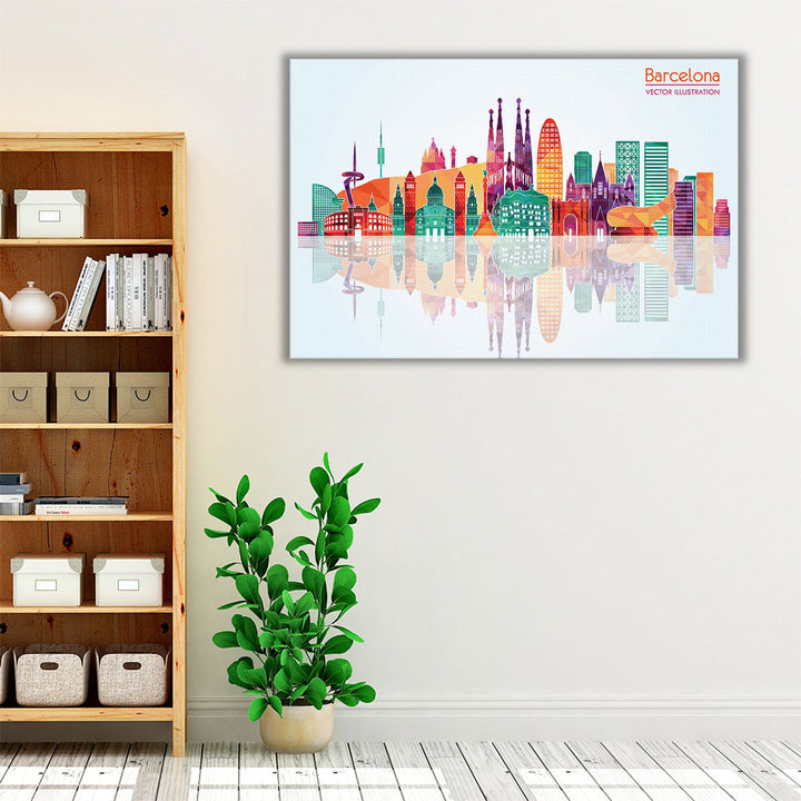 Barcelona, Spain Skyline - Canvas Print Wall Art