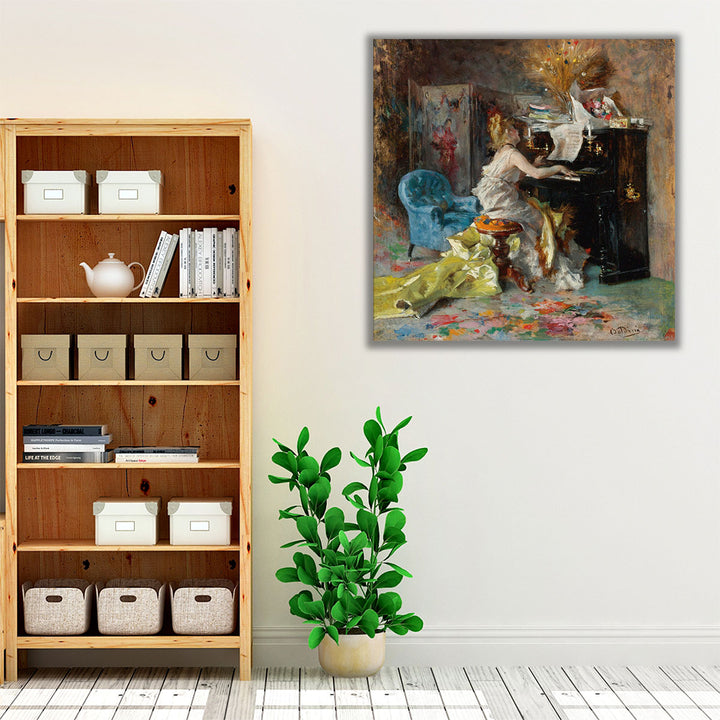 Woman at a Piano - Canvas Print Wall Art