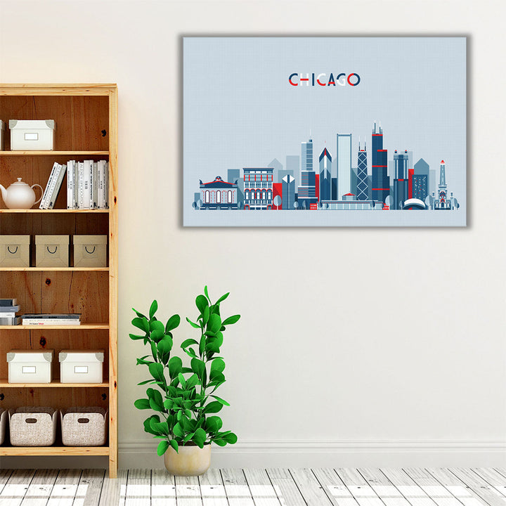 Chicago City Skyline, United States - Canvas Print Wall Art