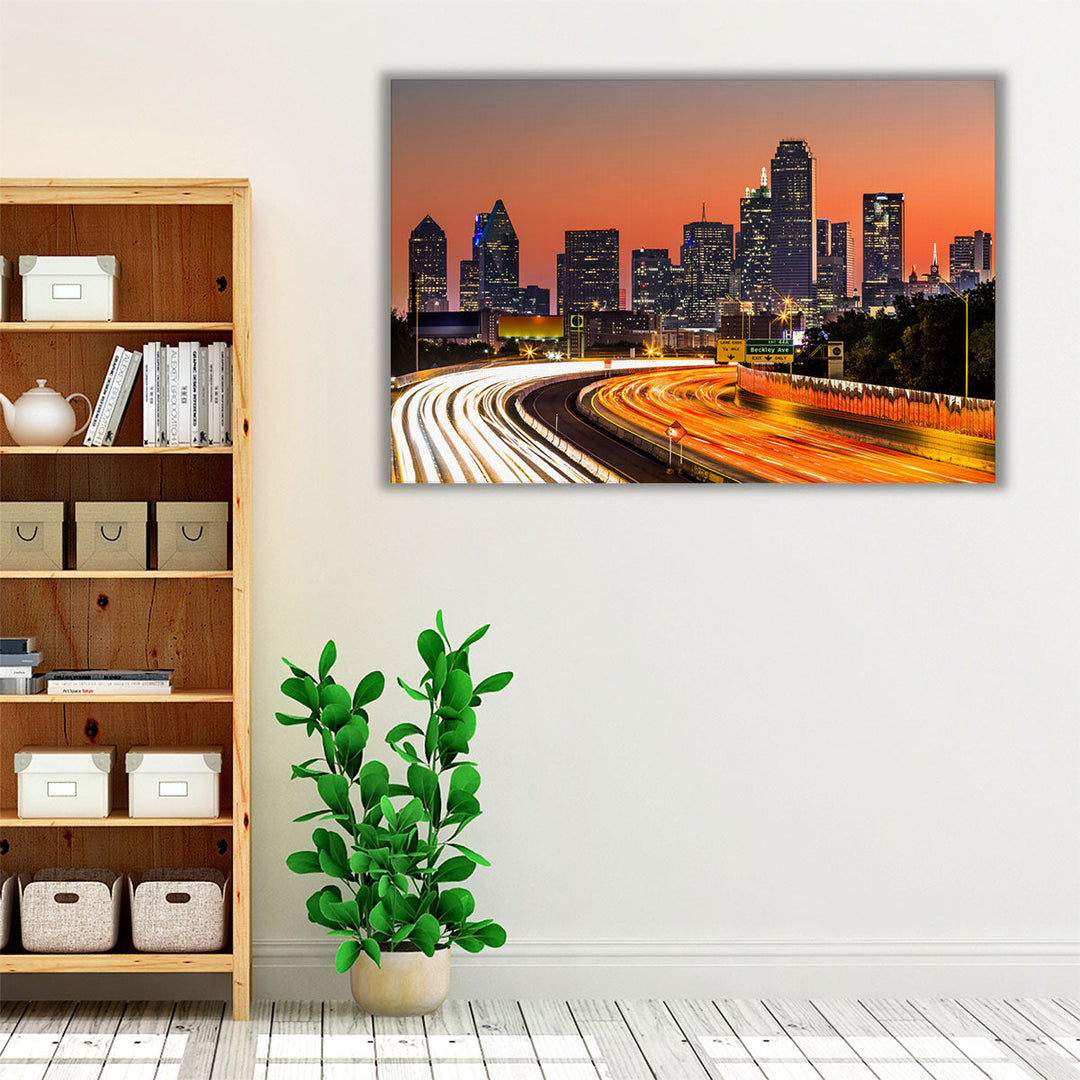 Dallas City Skyline At Sunrise - Canvas Print Wall Art