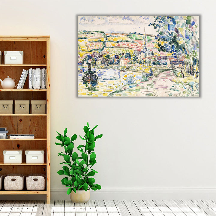 Petit Andely, The River Bank - Canvas Print Wall Art
