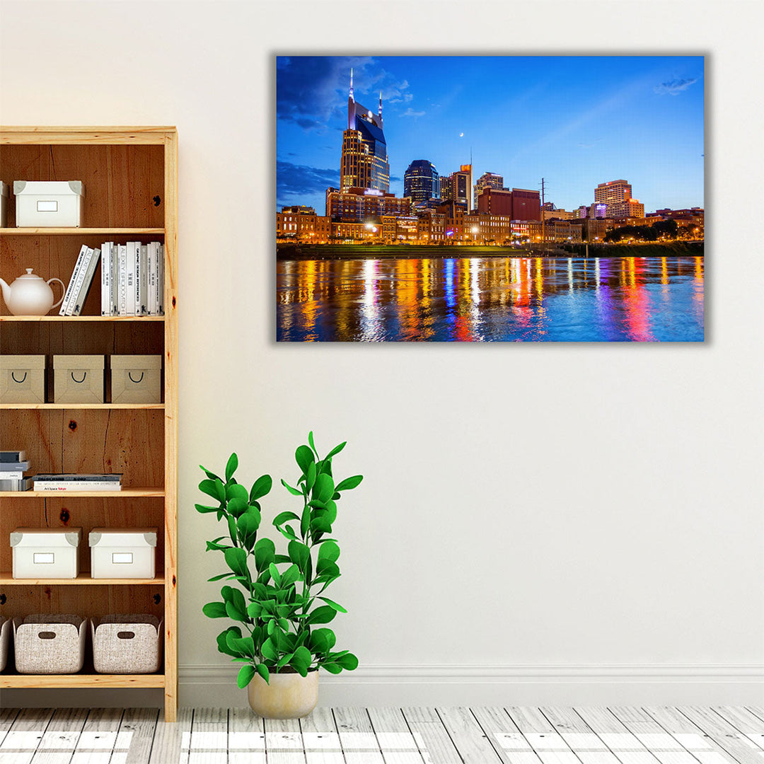 Downtown Nashville, Tennessee City Skyline - Canvas Print Wall Art