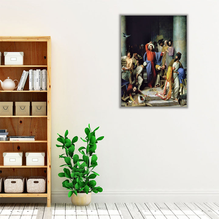 Casting Out the Money Changers - Canvas Print Wall Art