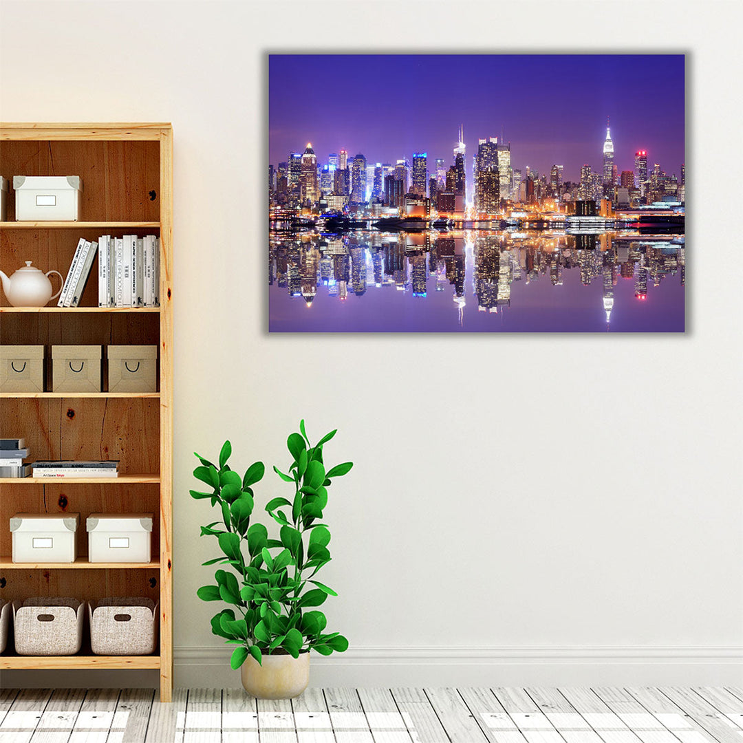 New York City Skyline During Night - Canvas Print Wall Art