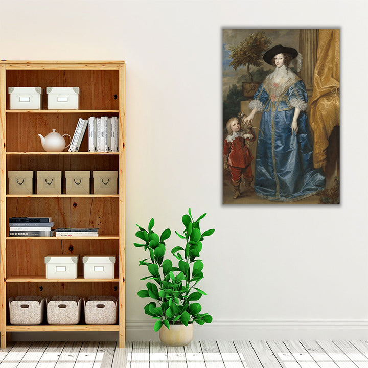 Queen Henrietta Maria with Sir Jeffrey Hudson - Canvas Print Wall Art