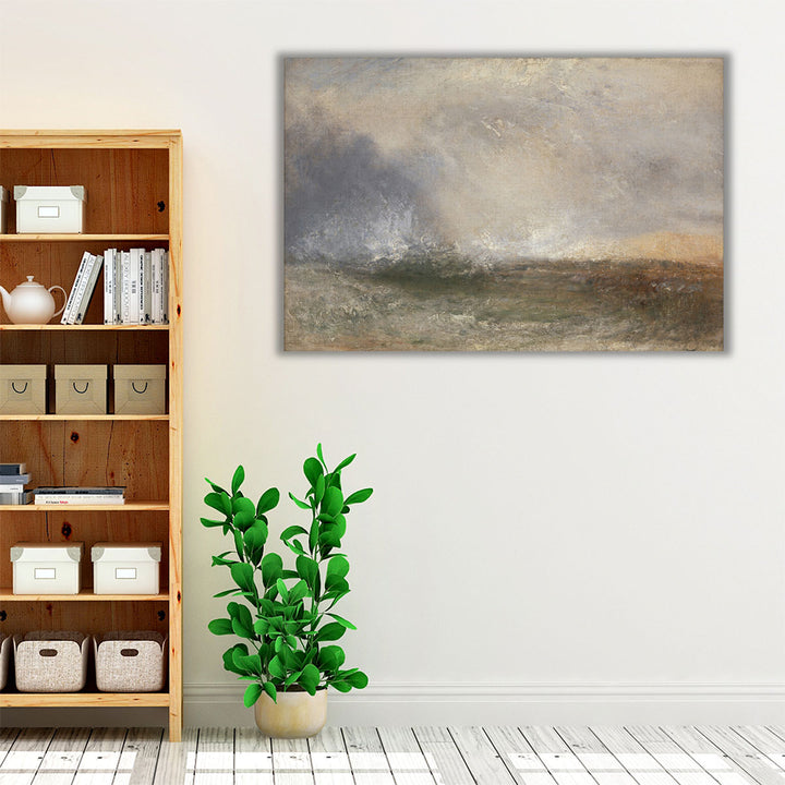Stormy Sea Breaking on a Shore - Canvas Print Wall Art