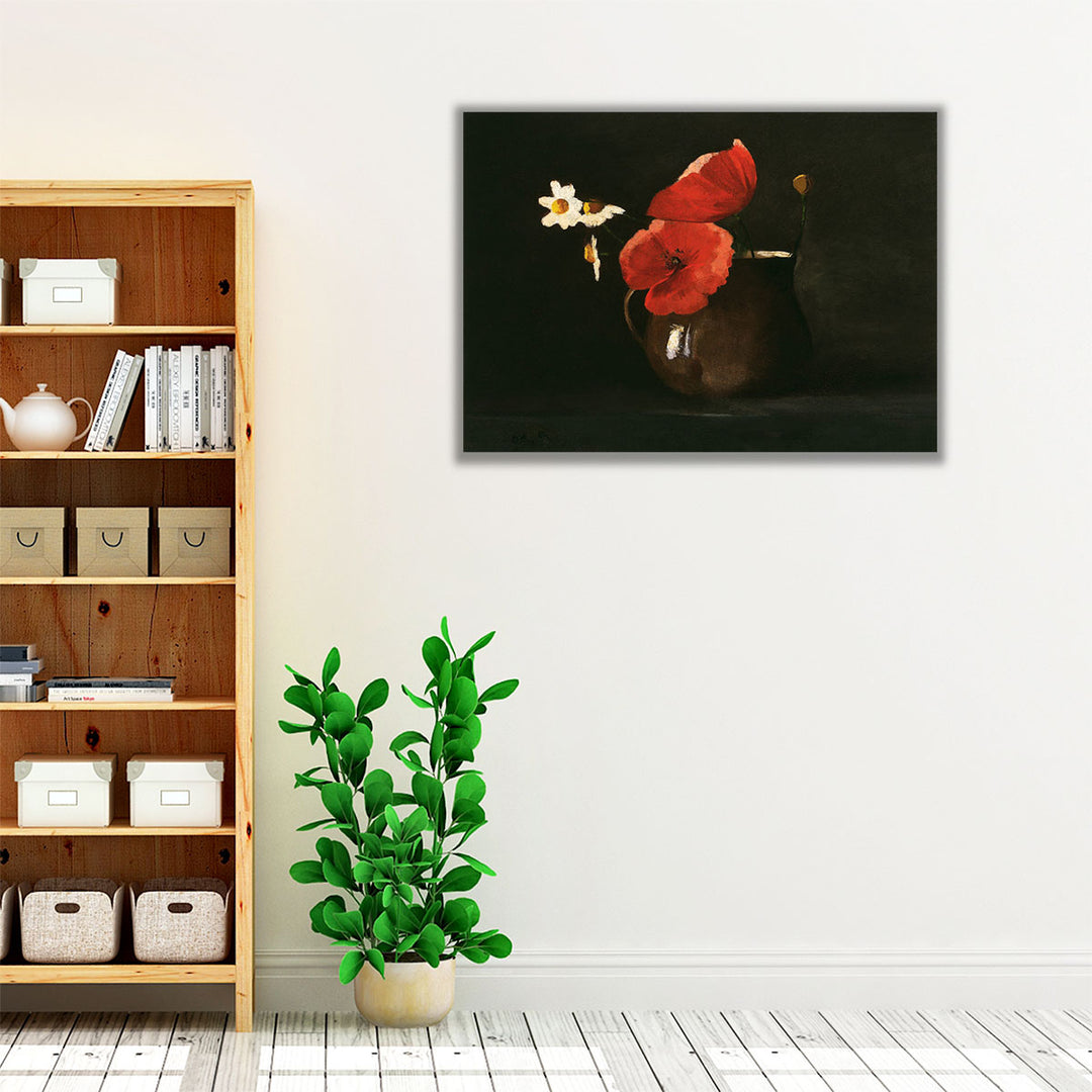 Modern bedroom décor with floral minimalist prints