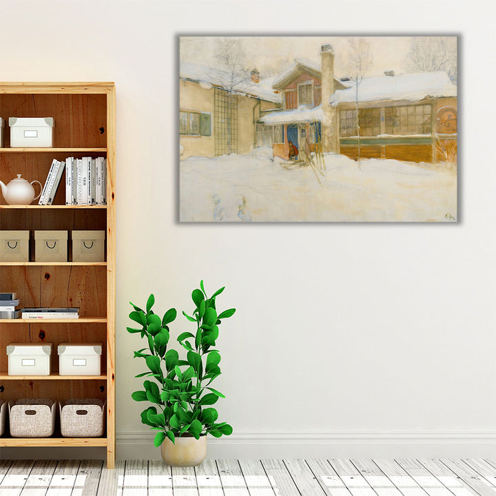 My Country Cottage In Winter, Sundborn - Canvas Print Wall Art