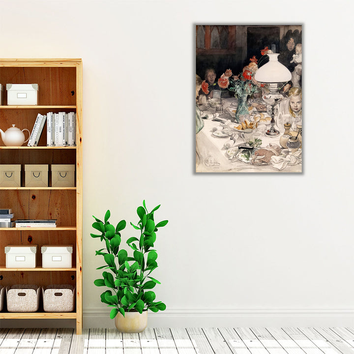 Around the Evening Lamp - Canvas Print Wall Art
