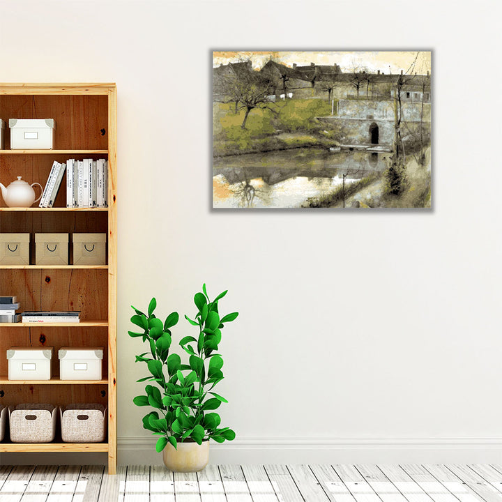 Pond Grez sur Loing - Canvas Print Wall Art
