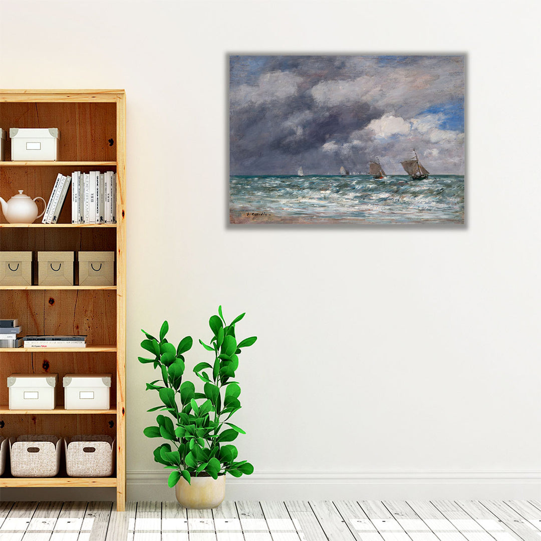 Sailboats near Trouville - Canvas Print Wall Art