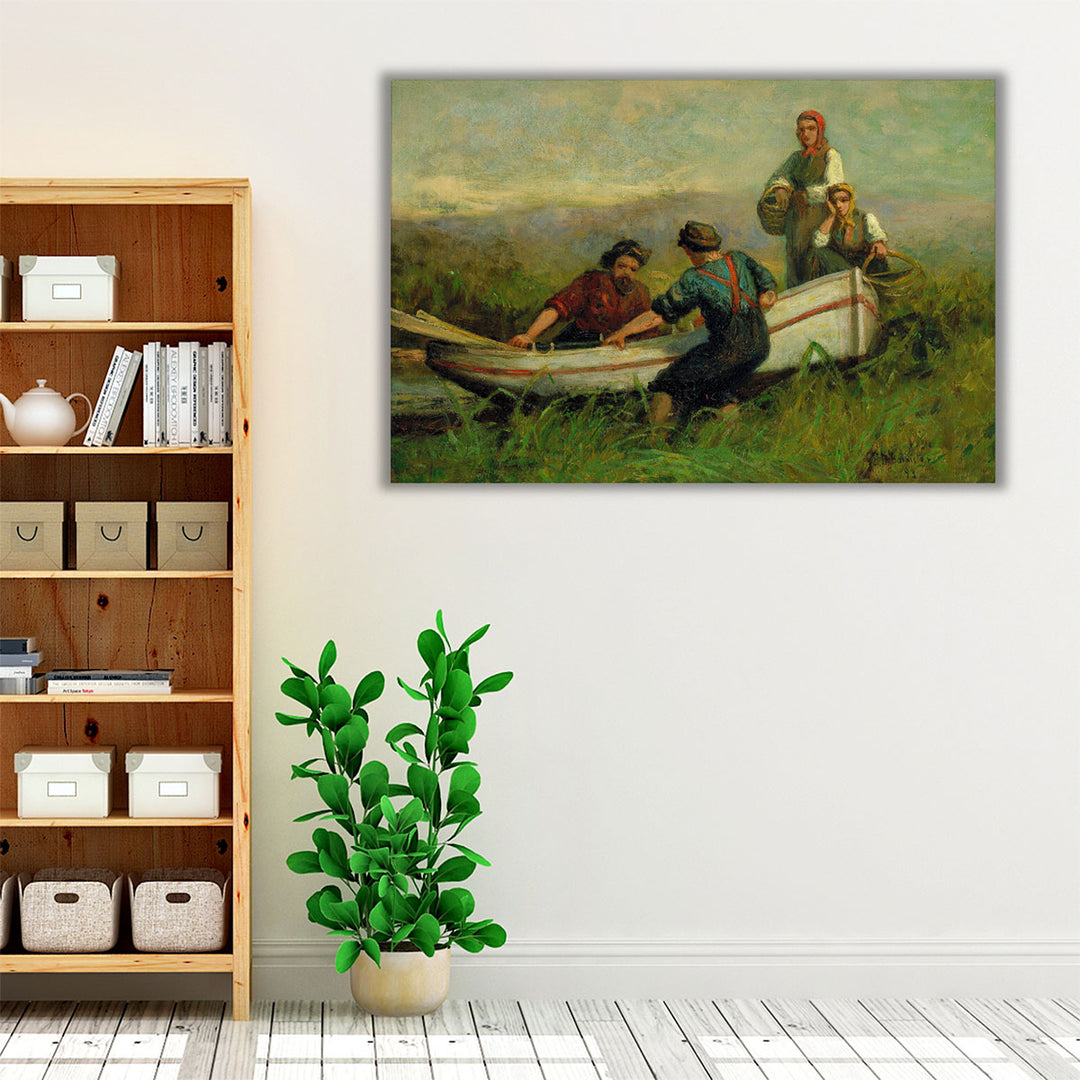 People Near Boat, 1983 - Canvas Print Wall Art