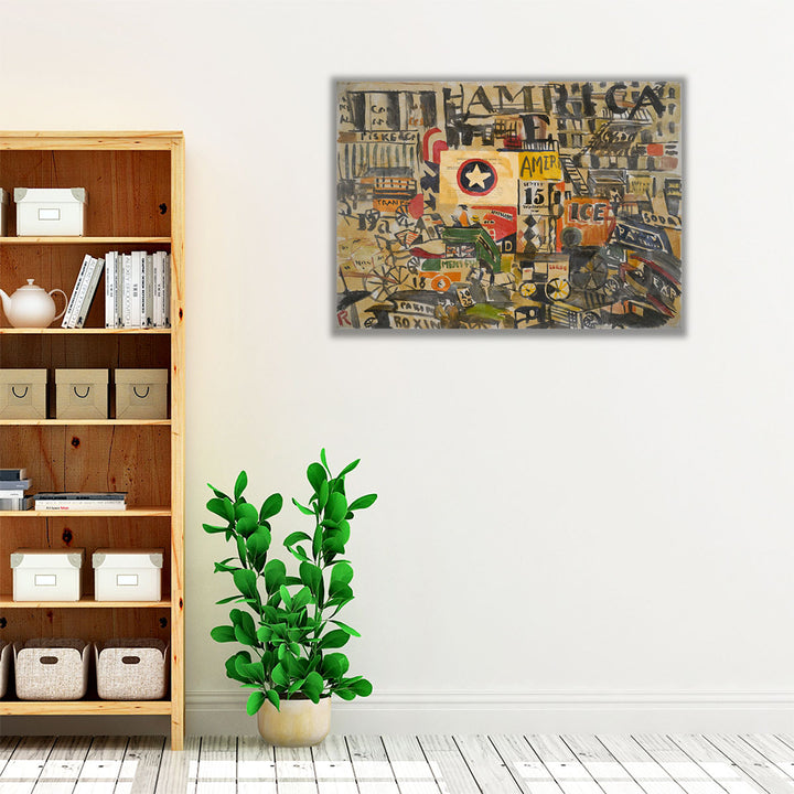 New York Street Scene, 1920 - Canvas Print Wall Art