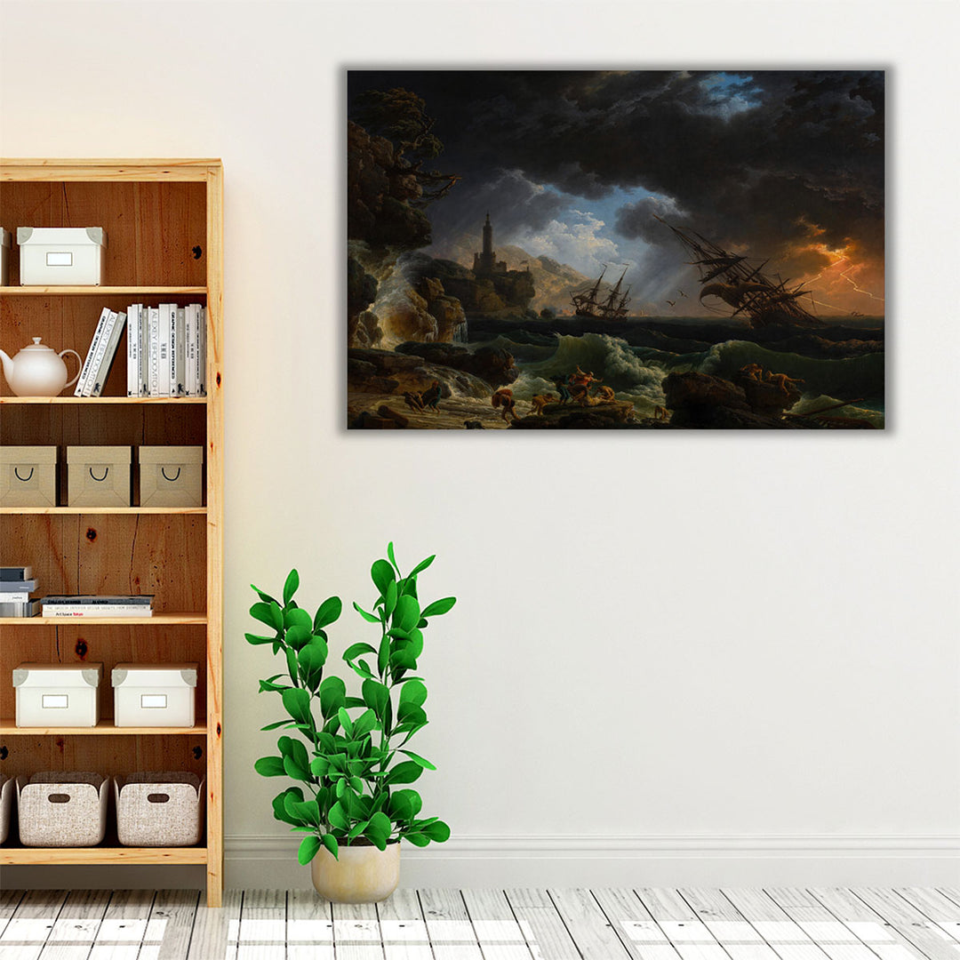 A Shipwreck in Stormy Seas - Canvas Print Wall Art