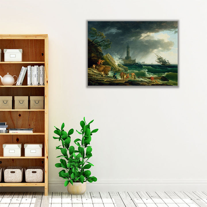A Storm on a Mediterranean Coast - Canvas Print Wall Art