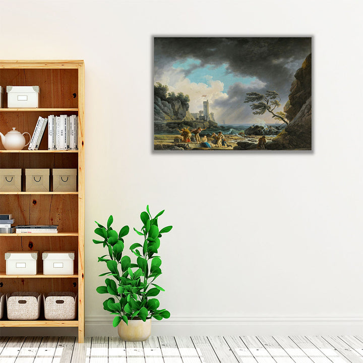 A Storm near a Rocky Coast, 1784 - Canvas Print Wall Art