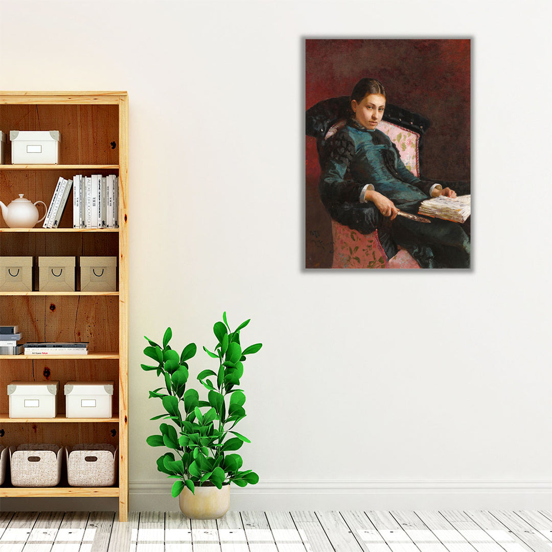 Portrait of The Artist’s Wife, Vera Repin - Canvas Print Wall Art