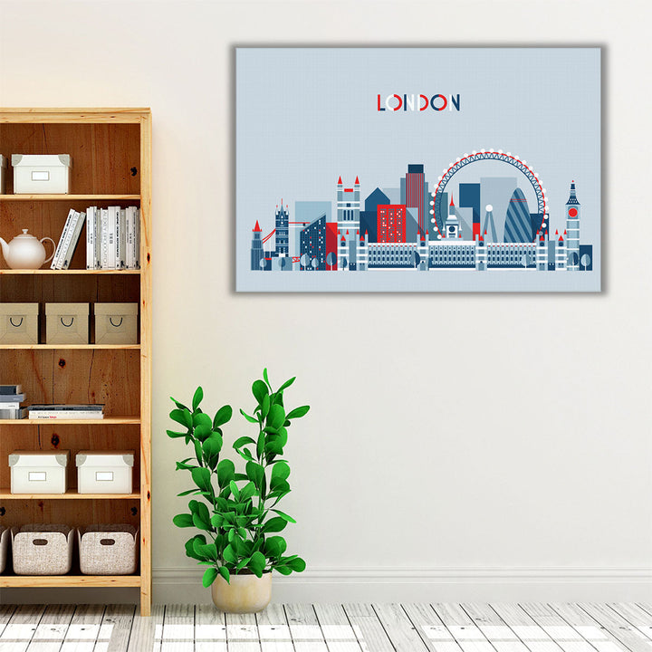 London, England, City Skyline - Canvas Print Wall Art